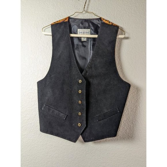 Arizona Jean Company Jackets & Blazers - Vintage 90's The Original Arizona Jean Company Black Suede Large Boho Vest